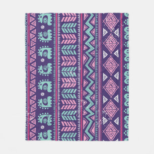 Tribal Ethnic: Colorful Seamless Pattern. Fleece Blanket