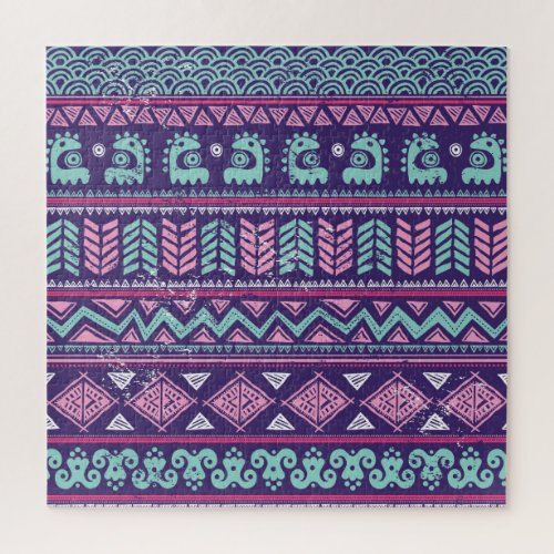 Tribal Ethnic Colorful Seamless Pattern Jigsaw Puzzle
