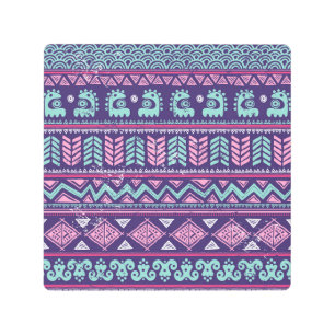 Tribal Ethnic: Colorful Seamless Pattern. Metal Print