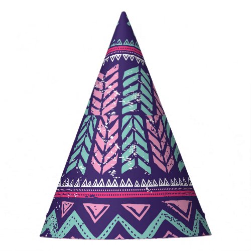 Tribal Ethnic Colorful Seamless Pattern Party Hat