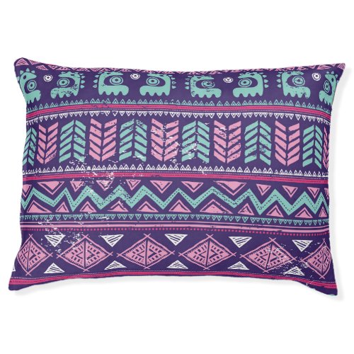 Tribal Ethnic Colorful Seamless Pattern Pet Bed