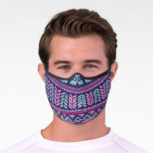 Tribal Ethnic Colorful Seamless Pattern Premium Face Mask