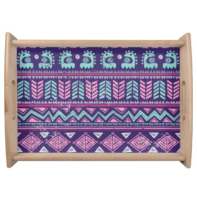 Tribal Ethnic: Colorful Seamless Pattern. Serving Tray (Front)
