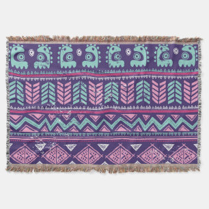 Tribal Ethnic: Colorful Seamless Pattern. Throw Blanket