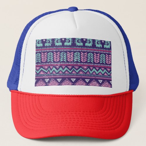 Tribal Ethnic Colorful Seamless Pattern Trucker Hat