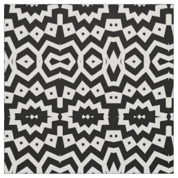Tribal Ethnic Cool Black and White Geometric Fabric