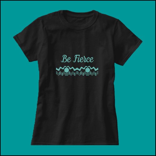 Tribal Ethnic Geometric Turquoise and Black T_Shirt