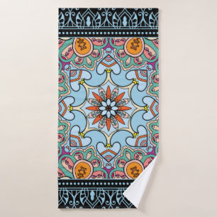 Tribal ethnic mandala seamless pattern bath towel
