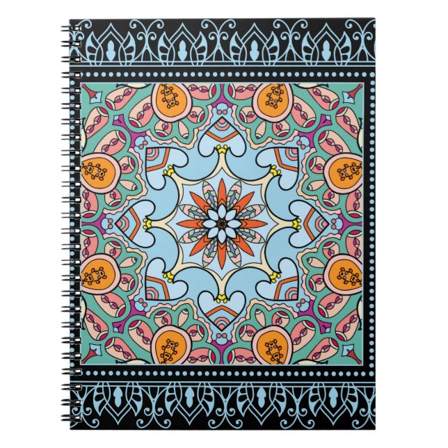 Tribal ethnic mandala seamless pattern notebook (Front)