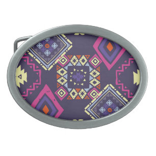 Tribal ethnic, primitive geometric background. belt buckle