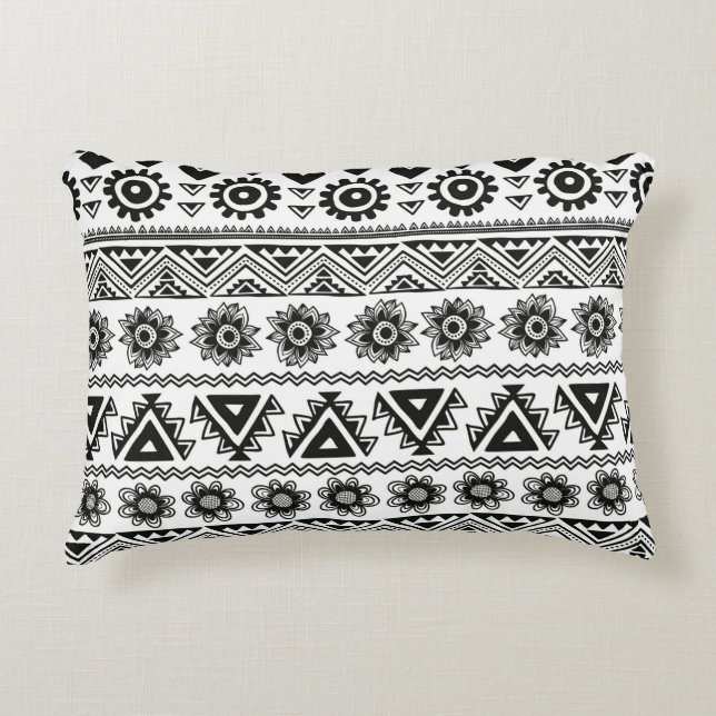 Tribal ethnic seamless accent pillow (Front)