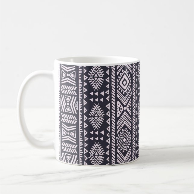 Tribal ethnic seamless illustration pattern coffee mug (Left)