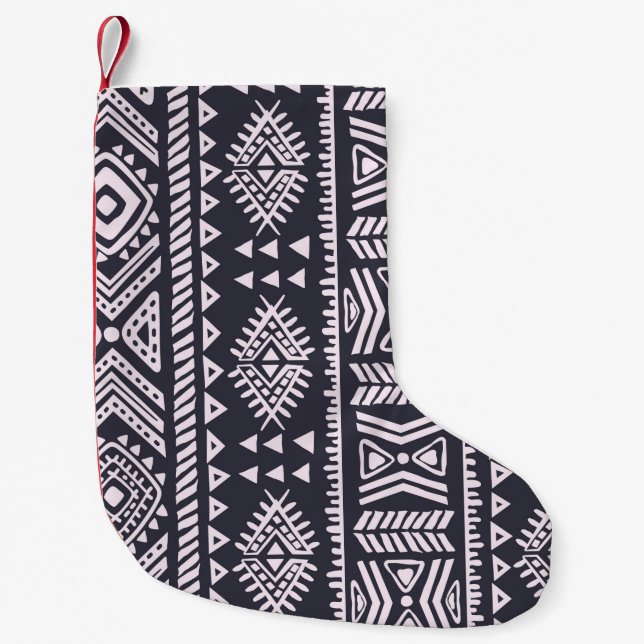 Tribal ethnic seamless illustration pattern small christmas stocking (Front)