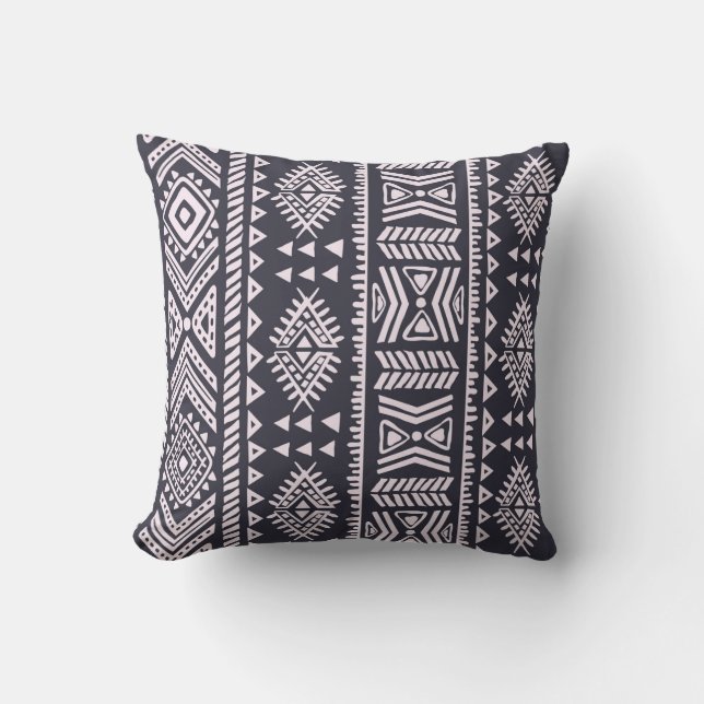 Tribal ethnic seamless illustration pattern throw pillow (Front)