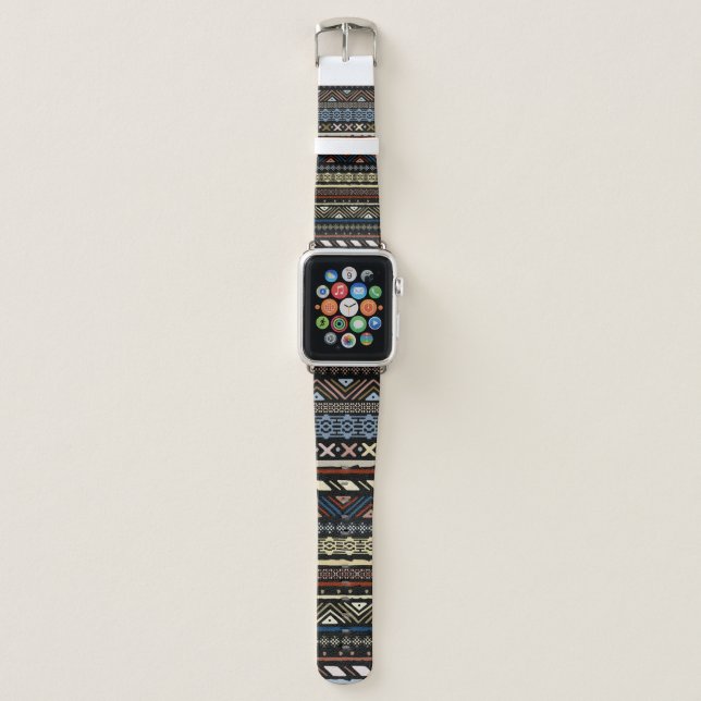 Tribal ethnic seamless pattern apple watch band (Front)