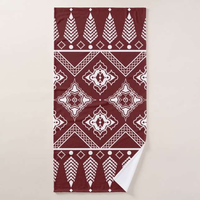 Tribal ethnic seamless pattern bath towel (Bath Towel)