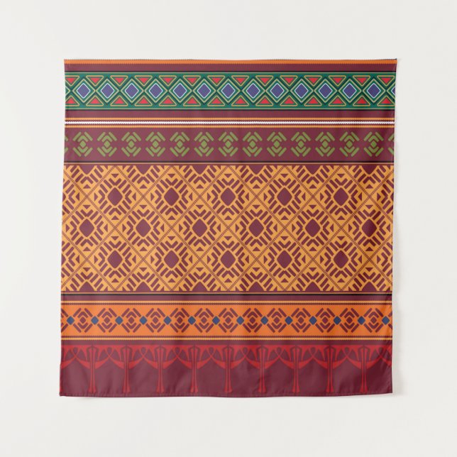 Tribal ethnic seamless pattern tapestry (Front)