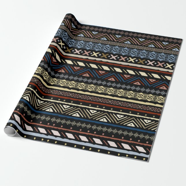 Tribal ethnic seamless pattern wrapping paper (Unrolled)