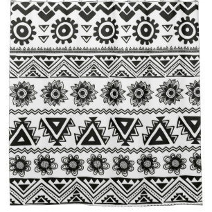 Tribal ethnic seamless shower curtain