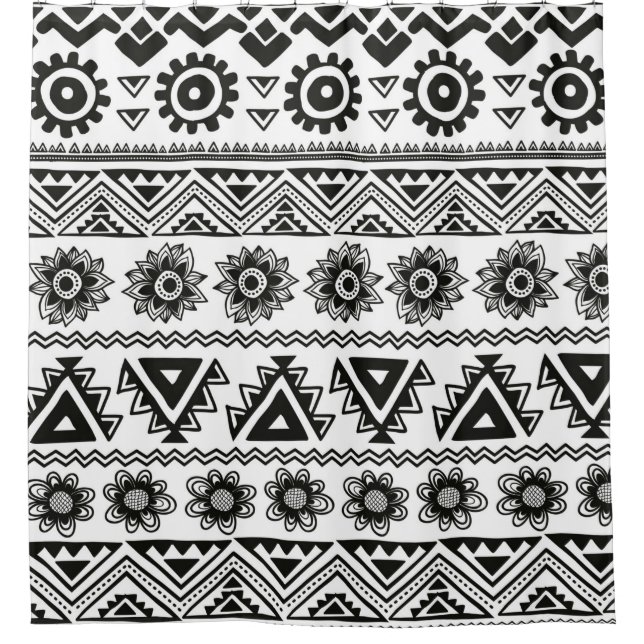Tribal ethnic seamless shower curtain (Front)