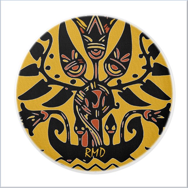 Tribal Ethnic Tattoo Pattern Ceramic Knob (Creator Uploaded)