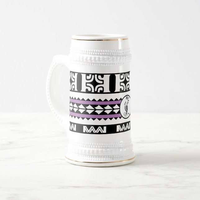 Tribal Ethnic/Violet Band Beer Slut Stein (Front Left)