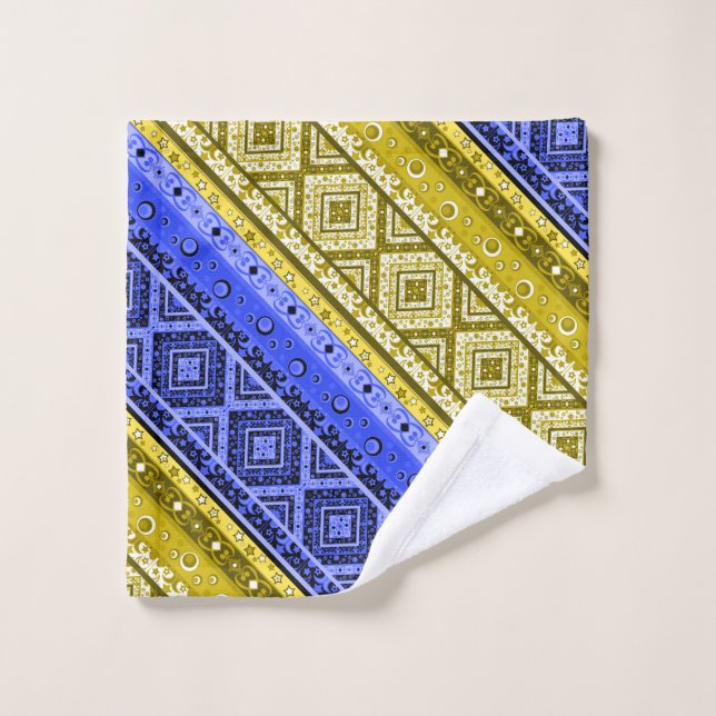 Tribal ethno boho ornamental traditional ornamenta bath towel set (Wash Cloth)