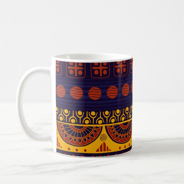 Tribal Ethno: Seamless Pattern Design. Coffee Mug (Left)