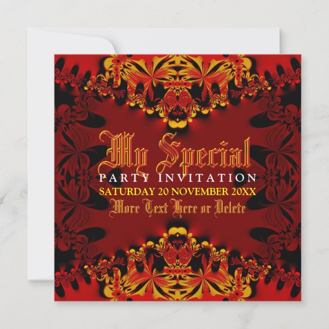 Tribal Exotic Tiger Jungle Party  Invitation (Front)