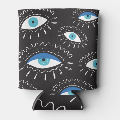 Tribal Eye Feathers Fashion Pattern Can Cooler