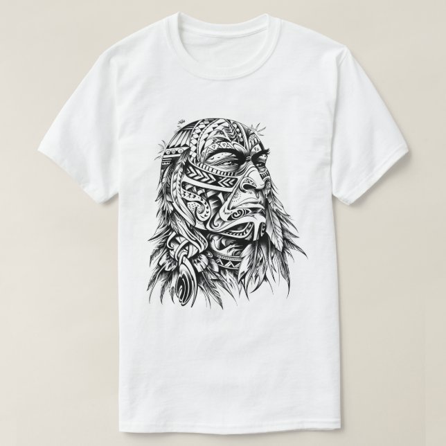 Tribal Face Art T-Shirt (Design Front)