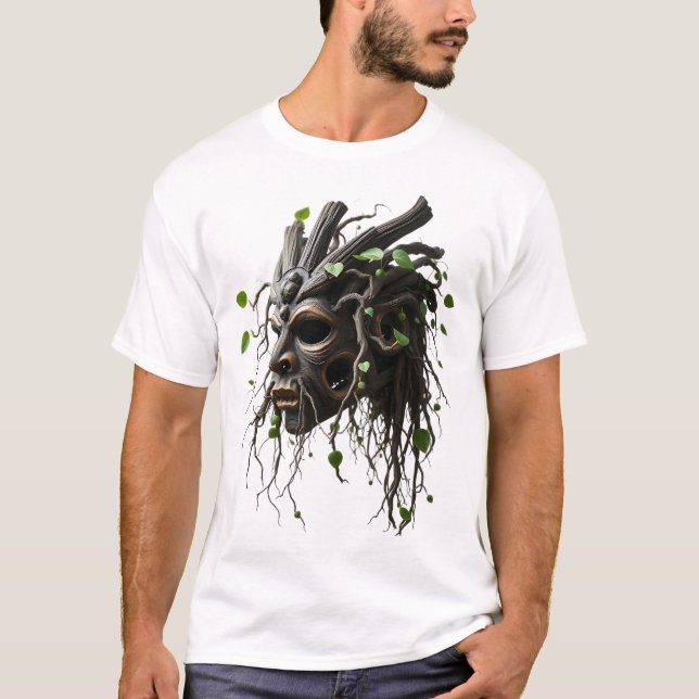 Tribal Face Roots Vines Tee (Front)