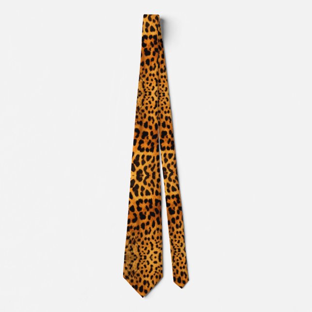 tribal fashionista safari animal leopard print neck tie (Front)