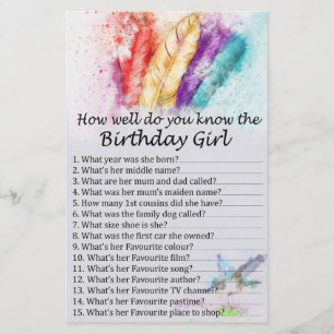 Tribal Feather How well do you know the birthday