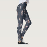 Tribal feathers & arrows pattern leggings<br><div class="desc">Elegant watercolors illustration tribal arrows with pastel colors feathers pattern on a dark-blue background</div>