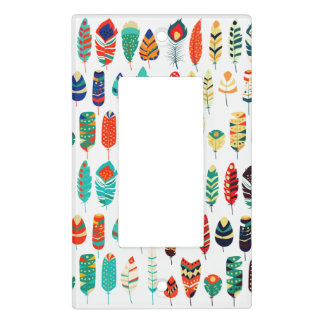 Tribal Feathers Background Light Switch Cover