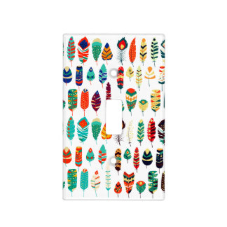 Tribal Feathers Background Light Switch Cover