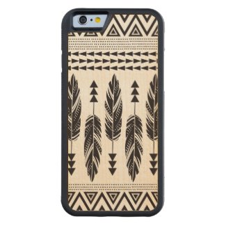 Tribal Feathers Maple Wood iPhone 6 Case Carved® Maple iPhone 6 Bumper