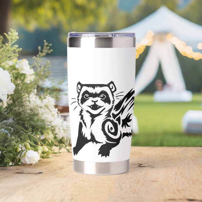 Tribal Ferret Tattoo Design Insulated Tumbler (Wedding (Rotated))