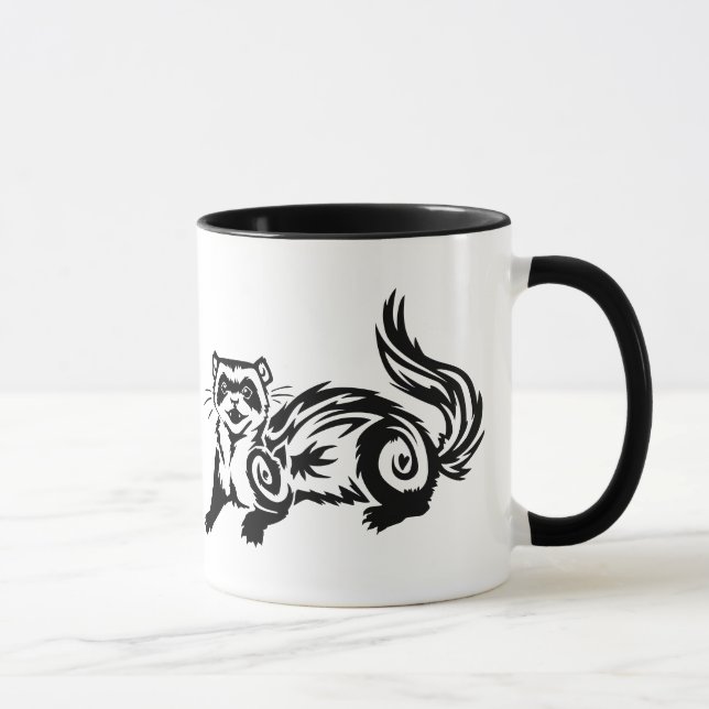 Tribal Ferret Tattoo Design Mug (Right)