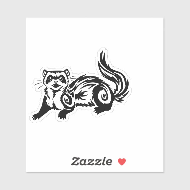 Tribal Ferret Tattoo Design Sticker (Sheet)