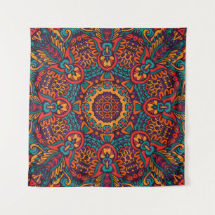 Tribal Festive: Colorful Ethnic Pattern Tapestry