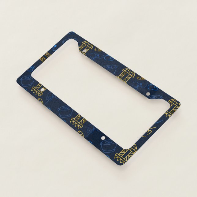 Tribal Festive Folk Pattern License Plate Frame (3/4)