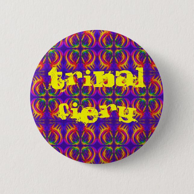 Tribal Fiery Pinback Button (Front)