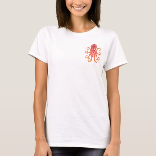 Tribal Fire Octopus frontback T_Shirt