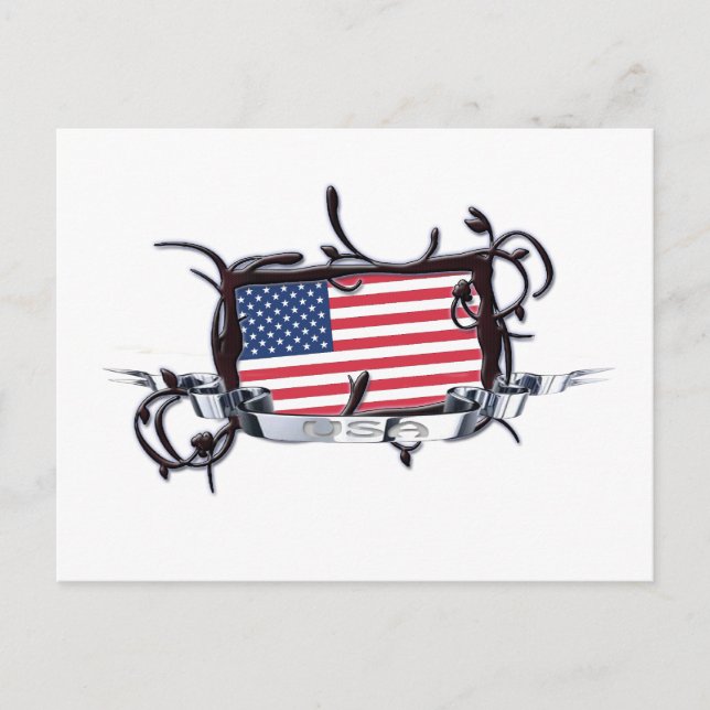 Tribal Flag USA Postcard (Front)