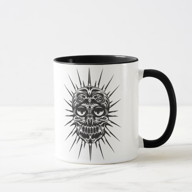 Tribal Flamed Skull Mug (Right)