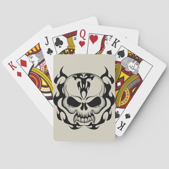 Tribal Flamed Skull Poker Cards (Back)