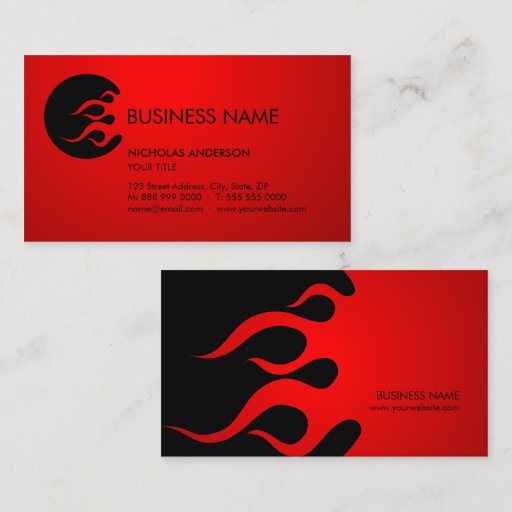 Customizable Tribal Flames business card
