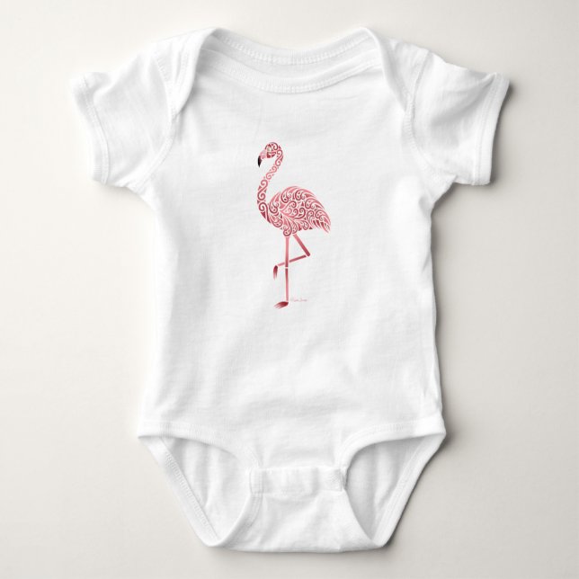 Tribal Flamingo Baby Bodysuit (Front)